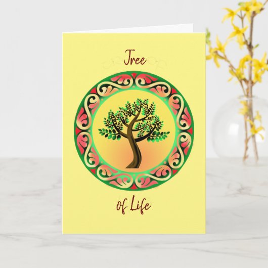Tree of Life Card Karte (Gelbe Blume)