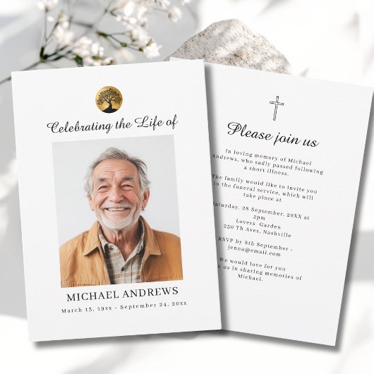 Tree of Life - Celebration of Life Funeral Photo Einladung