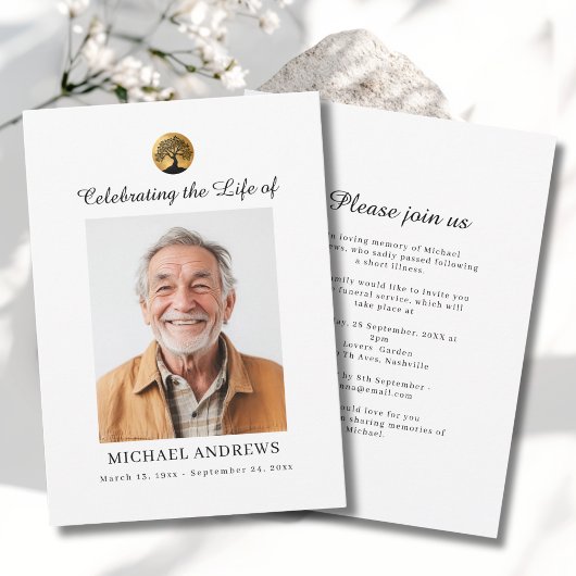 Tree of Life - Celebration of Life Funeral Photo Einladung