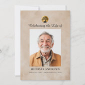 Tree of Life - Celebration of Life Funeral Photo  Einladung (Vorderseite)