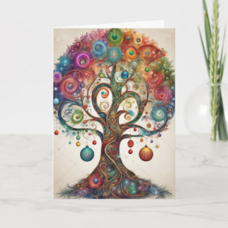 Tree of Life Christmas Illustration Karte
