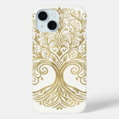 Tree of Life Cream & Gold Celtic Case-Mate iPhone Hülle (Rückseite)