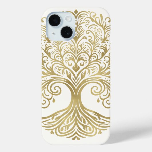 Tree of Life Cream & Gold Celtic Case-Mate iPhone Hülle (Rückseite)