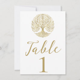 Tree of Life Cream & Gold Celtic Roots Wedding Einladung