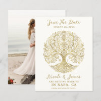 Tree of Life Cream & Gold Celtic Save the Date