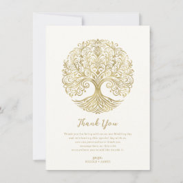 Tree of Life Cream & Gold Celtic Thank You Einladung