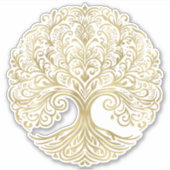 Tree of Life Cream & Gold Celtic Wedding Aufkleber (Vorderseite)