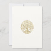 Tree of Life Cream & Gold Celtic Wedding Einladung (Rückseite)