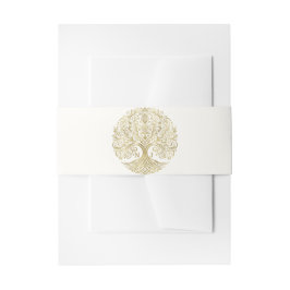 Tree of Life Cream & Gold Celtic Wedding Einladungsbanderole