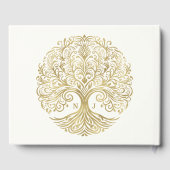 Tree of Life Cream & Gold Celtic Wedding Gästebuch (Rückseite)