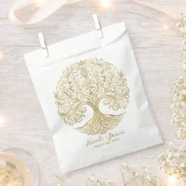 Tree of Life Cream & Gold Celtic Wedding Geschenktütchen