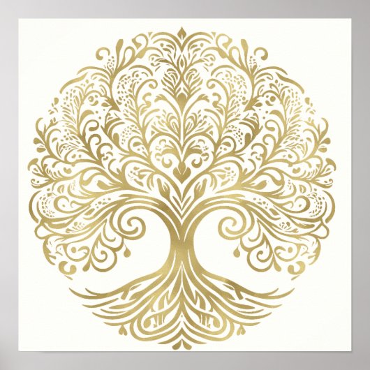 Tree of Life Cream & Gold Celtic Wedding Poster (Vorne)