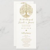 Tree of Life Cream & Gold Celtic Wedding Program Programm (Vorne/Hinten)