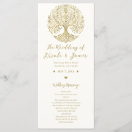 Tree of Life Cream & Gold Celtic Wedding Program Programm