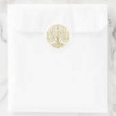 Tree of Life Cream & Gold Celtic Wedding Runder Aufkleber (Tasche)