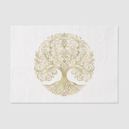 Tree of Life Cream & Gold Celtic Wedding Seidenpapier
