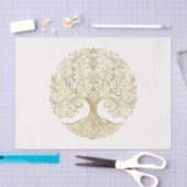 Tree of Life Cream & Gold Celtic Wedding Seidenpapier (Handwerk)