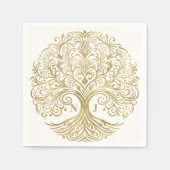 Tree of Life Cream & Gold Celtic Wedding Serviette (Vorderseite)