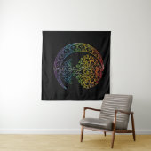 Tree of Life Cresent Moon Phases Mandala Yoga Gift Wandteppich (Beispiel (Horizontal))