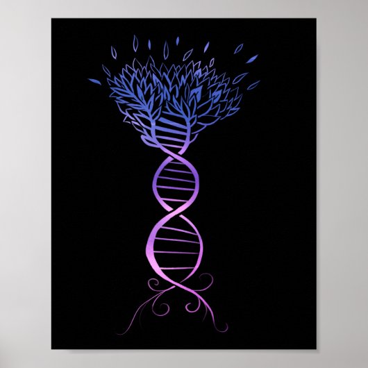 Tree of Life DNA Strand Genealogy Tree Poster (Vorne)