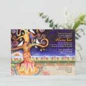 Tree of Life Doves Baby Naming Einladung (Stehend Vorderseite)