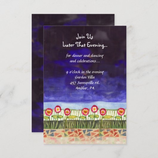 Tree of Life Doves Bar Bat Mitzvah Empfang Card Begleitkarte (Vorne/Hinten)