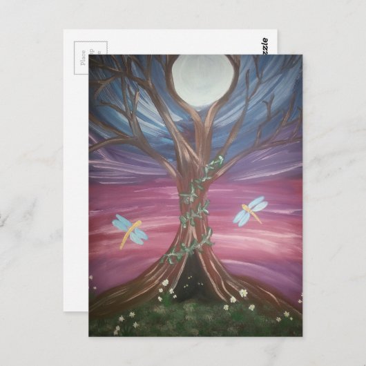 Tree of Life Dragon Fly Postkarte (Vorne/Hinten)