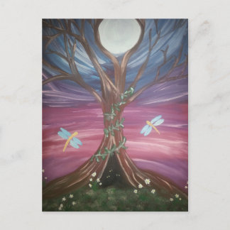 Tree of Life Dragon Fly Postkarte