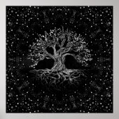 Tree of Life Drawing Black and White Poster (Vorne)