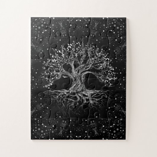 Tree of Life Drawing Black and White Puzzle (Vertikal)
