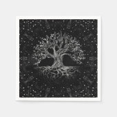 Tree of Life Drawing Black and White Serviette (Vorderseite)