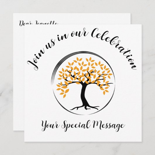 Tree of Life End of treatment Party Einladung (Vorne/Hinten)