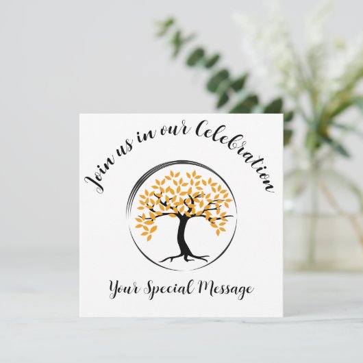 Tree of Life End of treatment Party Einladung (Stehend Vorderseite)