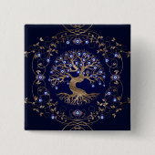 Tree of Life Evil Eye Ornament Button (Vorderseite)