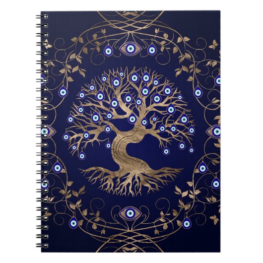 Tree of Life Evil Eye Ornament Notizblock (Vorderseite)