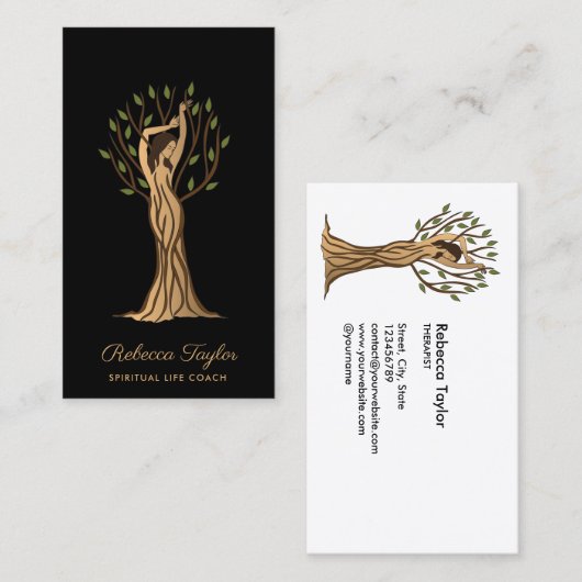 Tree of Life Frauentherapie Psychology Life Coach Visitenkarte (Vorne/Hinten)