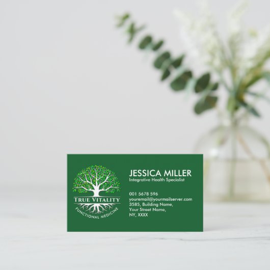 Tree of Life - Functional Medicine Business Card Visitenkarte (Stehend Vorderseite)