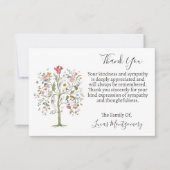 Tree of Life Funeral Foto Danke, Beileid Mitteilungskarte (Vorderseite)