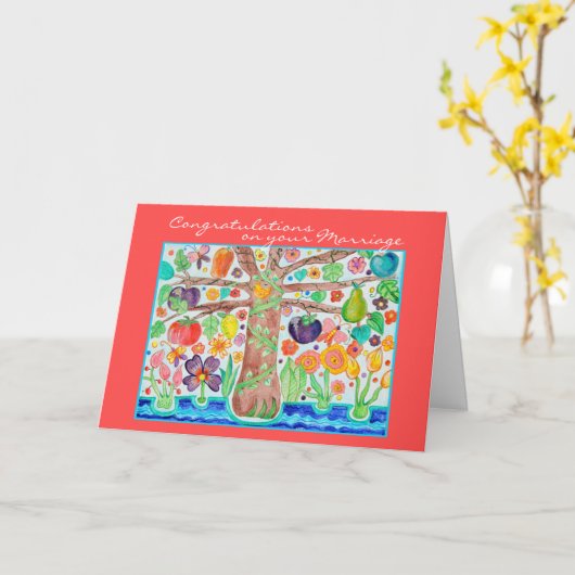 Tree of Life Glückwunsch Hochzeitskarte Karte (Gelbe Blume)