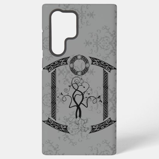 Tree of Life Grey Damaskus Phone Case Samsung Galaxy Hülle (Rückseite)