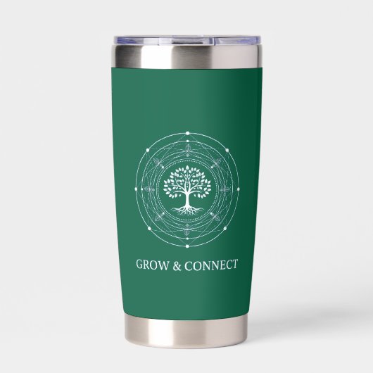 Tree of Life, Grow & Connect, Forest Green Tumbler Thermobecher (Vorderseite)