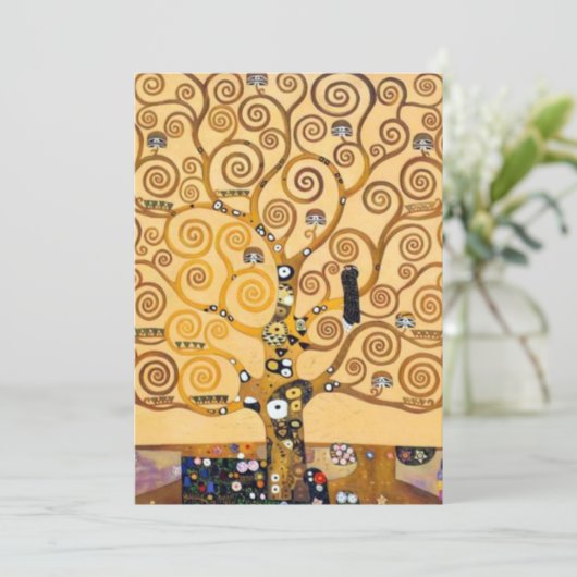 Tree Of Life Gustav Klimt Einladung (Stehend Vorderseite)