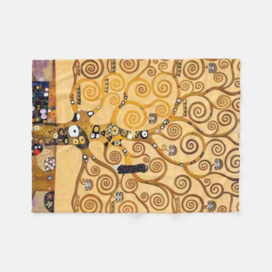 Tree Of Life Gustav Klimt Fleecedecke (Vorderseite (Horizontal))