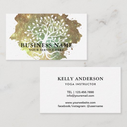 Tree of Life Health Wellness-Center Holographic Gl Visitenkarte (Vorne/Hinten)