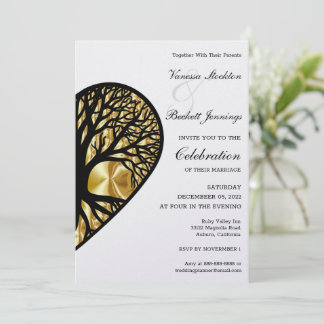 Tree of Life Heart Wedding Invitation Einladung