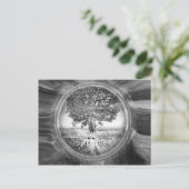 Tree of Life Hope Black White Postkarte (Stehend Vorderseite)