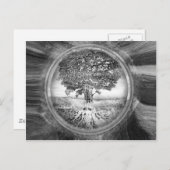 Tree of Life Hope Black White Postkarte (Vorne/Hinten)