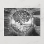 Tree of Life Hope Black White Postkarte (Vorderseite)