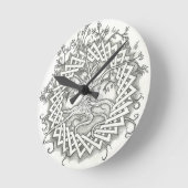 Tree of Life in Celtic Design Runde Wanduhr (Winkel)