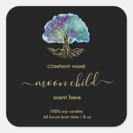 Tree of Life Intension Celestial Jar Label Quadratischer Aufkleber